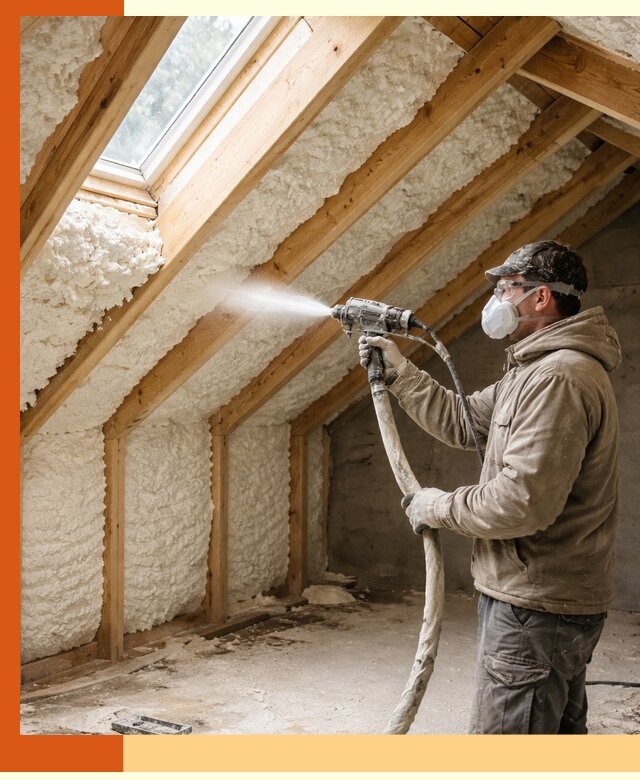 Утепление мансарды ППУ в Шарыпово быстро и надежно